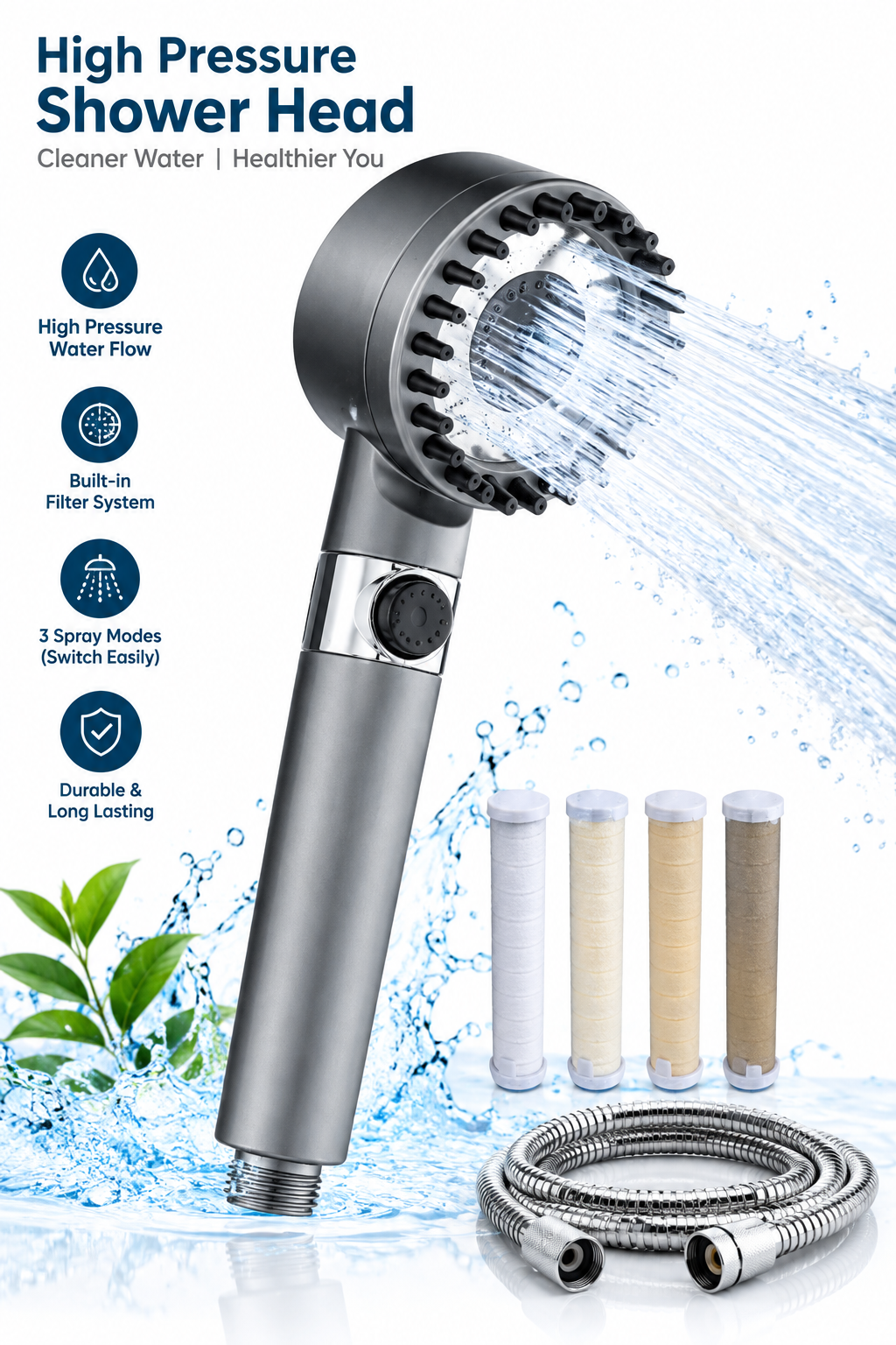 3 Modes Shower Head