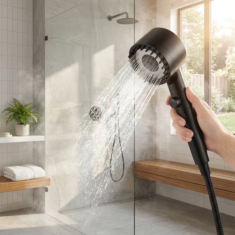 3-Mode Massage Showerhead with Filter Function