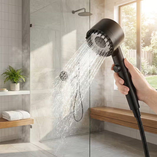 3-Mode Massage Showerhead with Filter Function