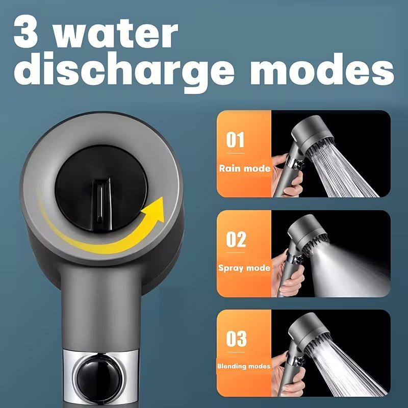 3-Mode Massage Showerhead with Filter Function